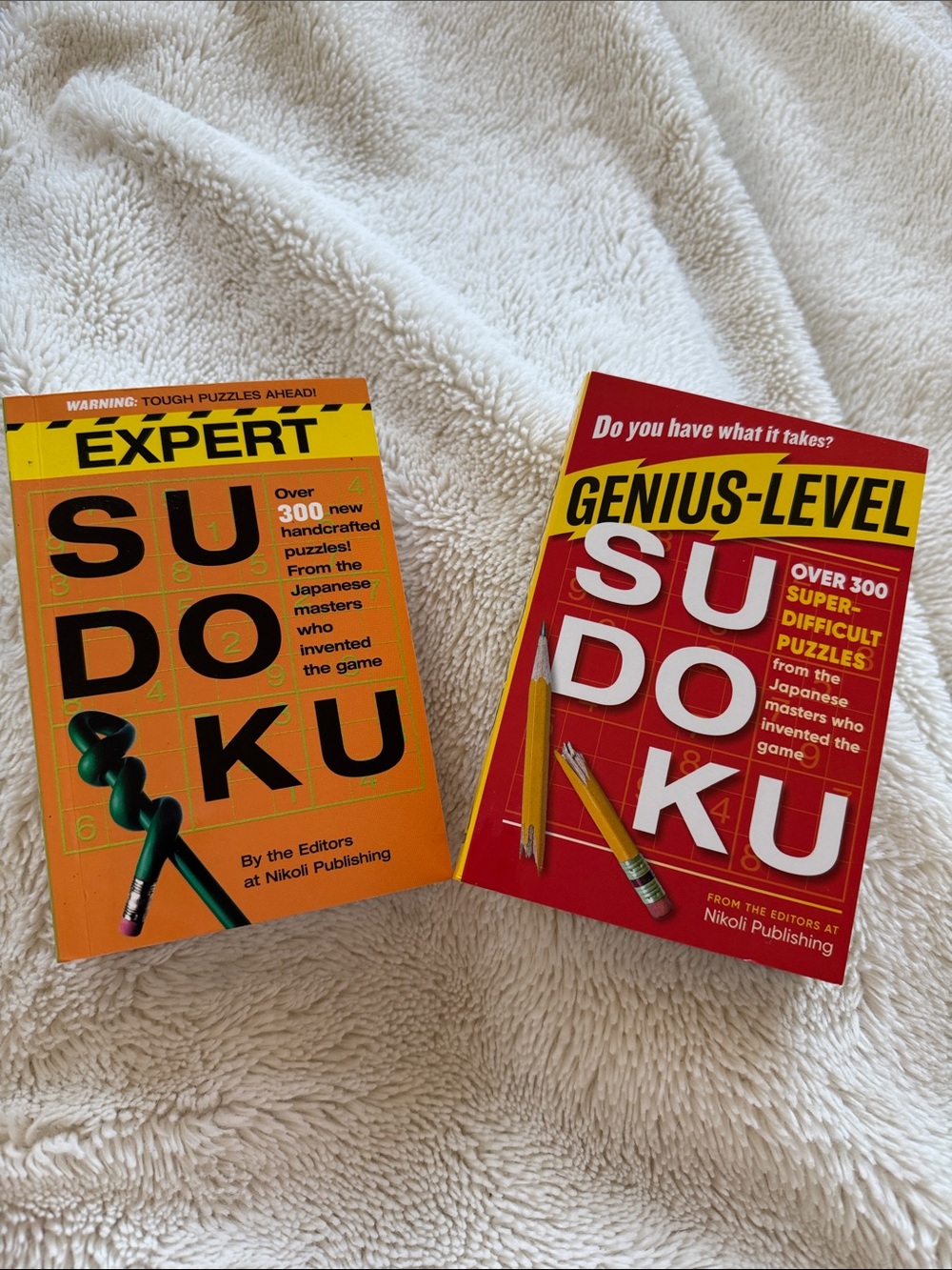 Sudoku Puzzle Books Expert and Genius-Level Bundle of Two